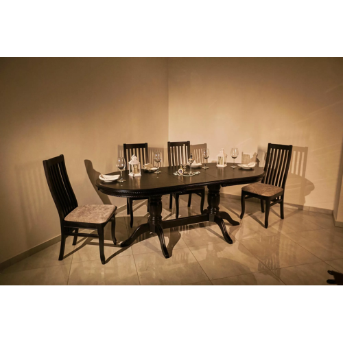 Стол обеденный из массива дерева для кухни «Миллениум-3» 1600(2000)х900