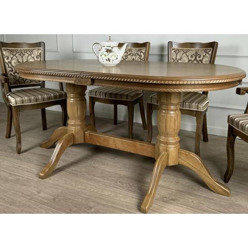 Стол обеденный из массива дерева для кухни «Миллениум-3» 1600(2000)х900