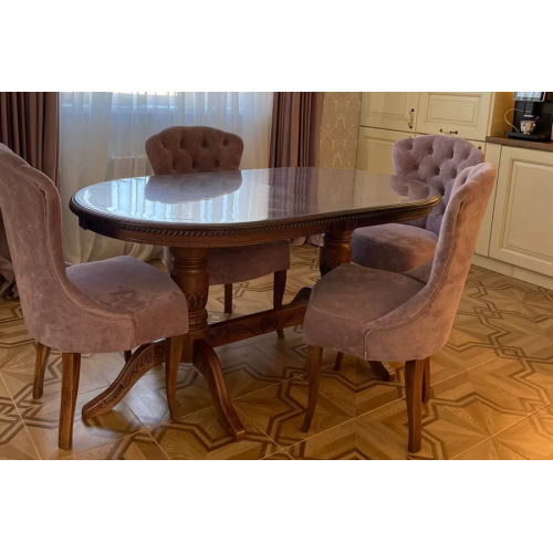 Стол обеденный из массива дерева для кухни «Миллениум-3Р» (резьба) 1600(2000)х900