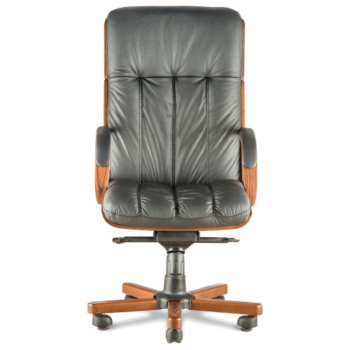 Кресло руководителя Бонн D100 высокая спинка (деревянная крестовина)