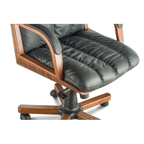 Кресло руководителя Бонн D100 высокая спинка (деревянная крестовина)