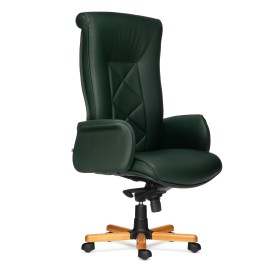 Кресло руководителя Макс D100Д высокая спинка (деревянная крестовина)