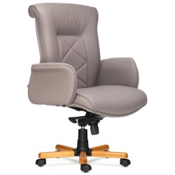 Кресло руководителя Макс D80Д низкая спинка (деревянная крестовина)