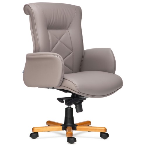 Кресло руководителя Макс D80Д низкая спинка (деревянная крестовина)