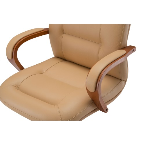 Кресло руководителя Ника D100 высокая спинка (деревянная крестовина)