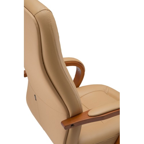 Кресло руководителя Ника D100 высокая спинка (деревянная крестовина)