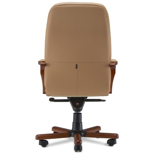 Кресло руководителя Ника D100 высокая спинка (деревянная крестовина)