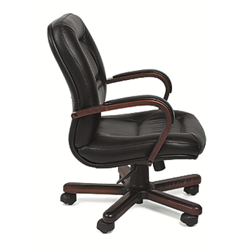 Кресло руководителя Ника D80 низкая спинка (деревянная крестовина)