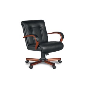 Кресло руководителя Оскар D80 низкая спинка (деревянная крестовина)