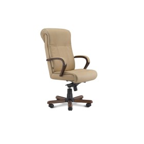 Кресло руководителя Оскар D100 высокая спинка (деревянная крестовина)