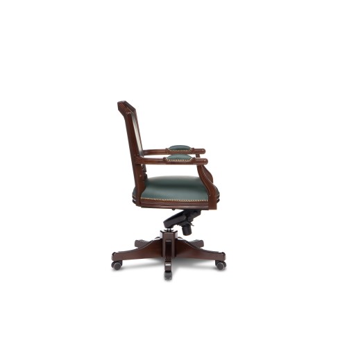 Кресло руководителя Венеция D80 низкая спинка (деревянная крестовина)