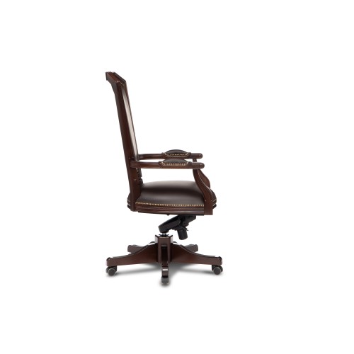 Кресло руководителя Венеция D100 высокая спинка (деревянная крестовина)