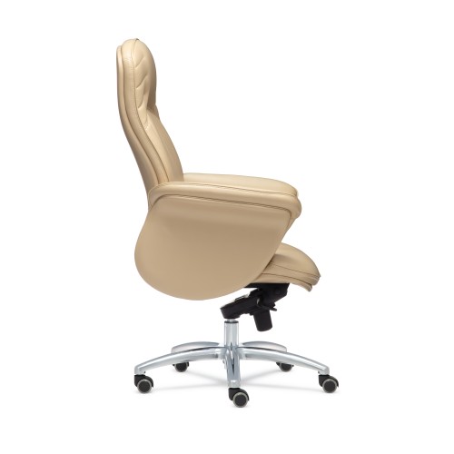 Кресло руководителя Виктория D100 высокая спинка (хромированная крестовина)