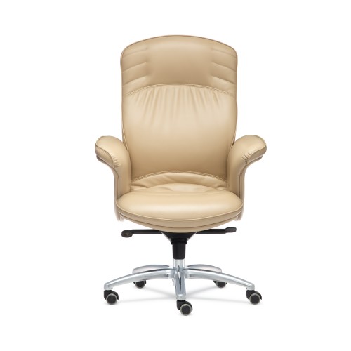 Кресло руководителя Виктория D100 высокая спинка (хромированная крестовина)