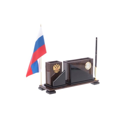 Настольный набор "Кремль №2" камень обсидиан