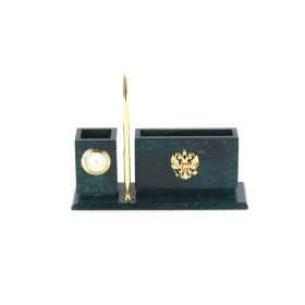 Письменный мини-набор "Герб №3" камень змеевик