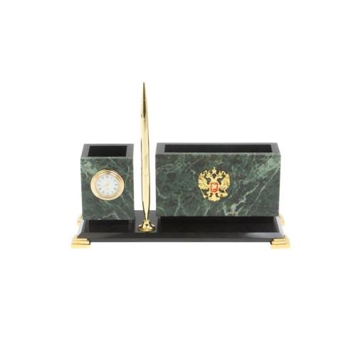 Письменный мини-набор "Герб №4" из нефрита и долерита