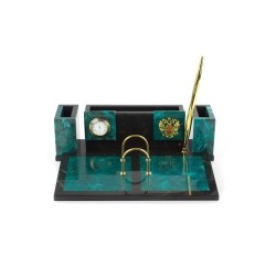 Письменный набор №2 из природного змеевика