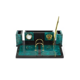 Письменный набор №2 из природного змеевика