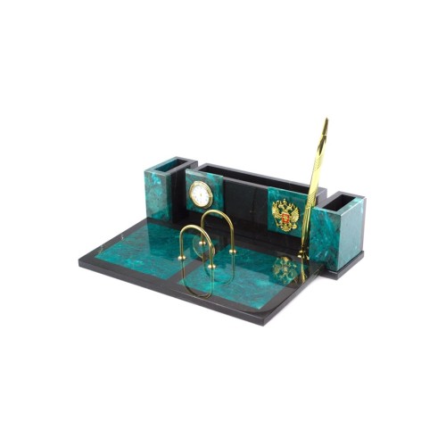 Письменный набор №2 из природного змеевика