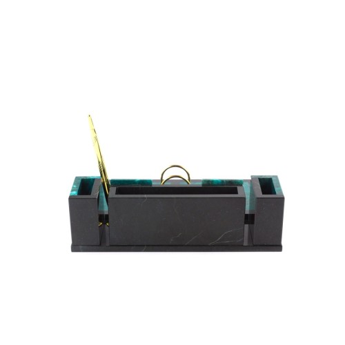 Письменный набор №2 из природного змеевика