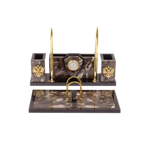 Письменный набор №5 из камня конгломерат