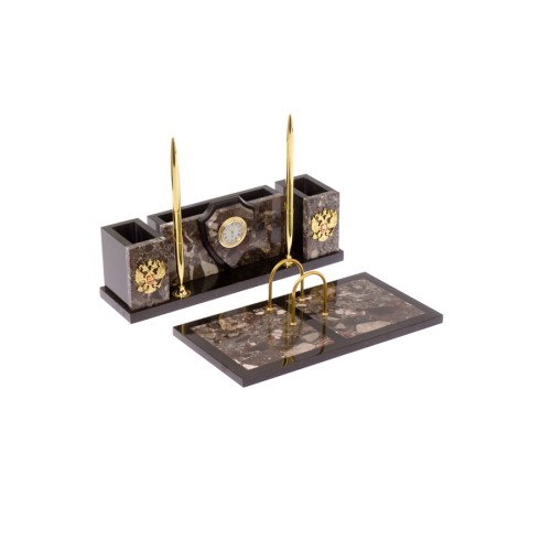 Письменный набор №5 из камня конгломерат