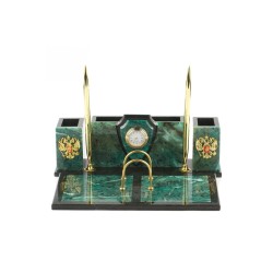 Письменный набор №1 из камня змеевик