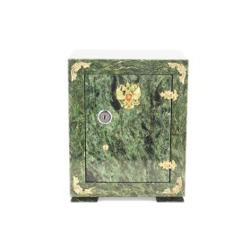 Сейф декоративный средний "Герб" из камня змеевик №4