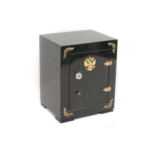 Сейф декоративный средний "Герб" из камня змеевик №1